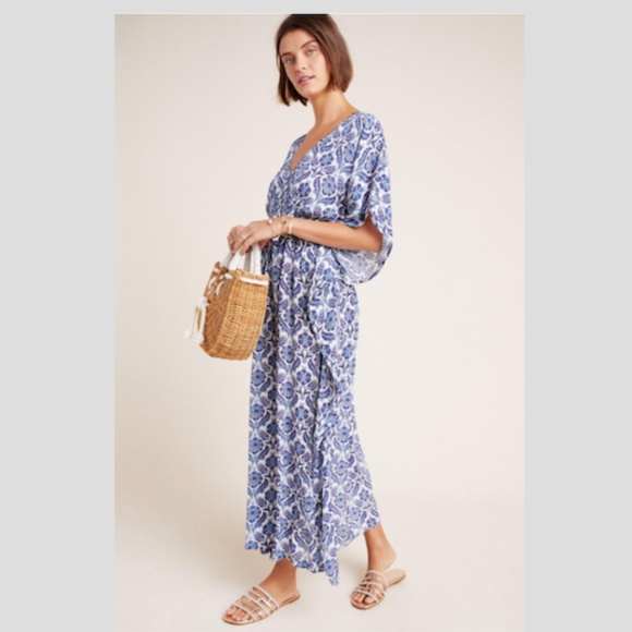 Anthropologie x Rujuta Sheth  Juiliet Caftan Dress Coverup Sz Small/Medium - Picture 2 of 8